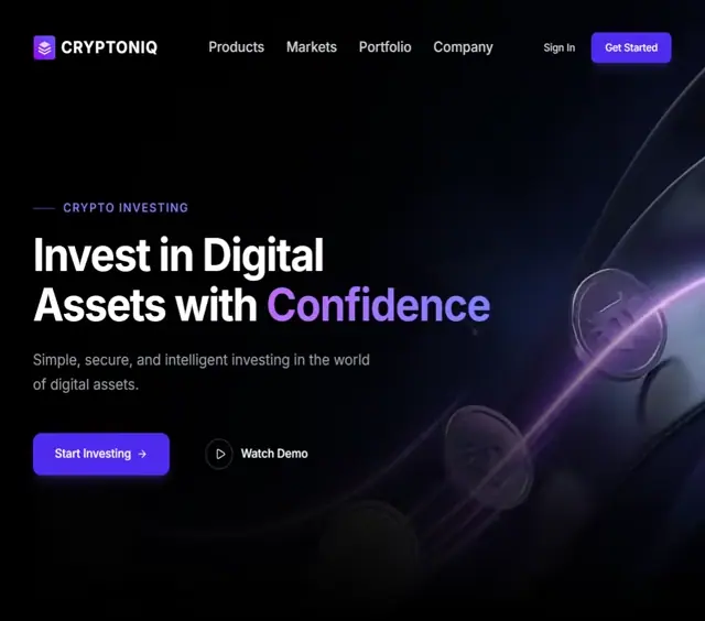 Cryptoniq Hero 网页预览